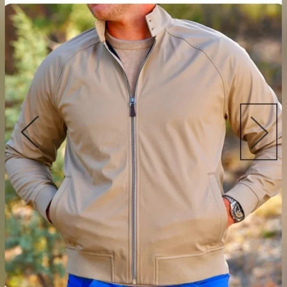 Greg Norman Tan Shark Harrington Jacket in size XL Wicking‎ Performance Athletic - Picture 1 of 6